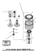 AGITATOR / DRIVE BELL / SEAL KIT / TUB & HUB Diagram and Parts List for AWM392W2  Amana Washer