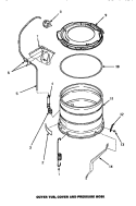 OUTER TUB, COVER AND PRESSURE HOSE Diagram and Parts List for AWM392W2  Amana Washer