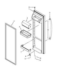 Refrigerator Door Parts Diagram and Parts List for ASD2275BRW01  Amana Refrigerator