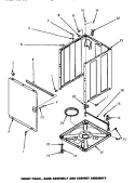 FRONT PANEL, BASE ASSY & CABINET ASSY Diagram and Parts List for AWM573W2  Amana Washer