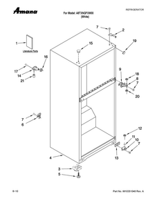 Cabinet Parts Diagram and Parts List for A8TXNGFXW00  Amana Refrigerator