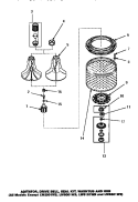 AGITATOR / DRIVE BELL / SEAL KIT / TUB & HUB Diagram and Parts List for CW9203W2 PCW9203W2 B Crosley Washer