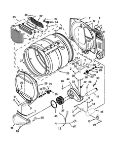 Bulkhead Parts Diagram and Parts List for MGDX500XW2  Maytag Dryer
