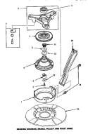 BRG HSG / BRAKE / PULLEY & PIVOT DOME Diagram and Parts List for LW6163LM PLW6163LM A Amana Washer