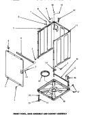 FRONT PANEL, BASE ASSY & CABINET ASSY Diagram and Parts List for LW6163LM PLW6163LM A Amana Washer