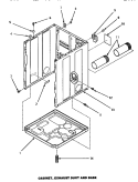 CABINET, EXHAUST DUCT & BASE Diagram and Parts List for AEM427W2  Amana Dryer