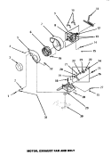 MOTOR, EXHAUST FAN & BELT Diagram and Parts List for AGM429W2  Amana Dryer