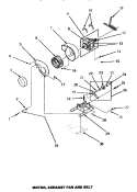 MOTOR, EXHAUST FAN & BELT Diagram and Parts List for AEM477W2  Amana Dryer