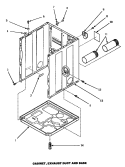 CABINET, EXHAUST DUCT & BASE Diagram and Parts List for AEM477W2  Amana Dryer