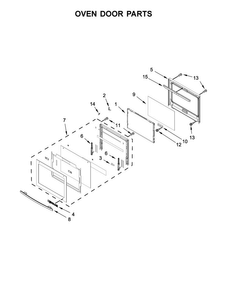Oven Door Parts Diagram and Parts List for JJW2430DS02  Jenn-Air Wall Oven