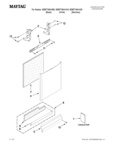 Door And Panel Parts Diagram and Parts List for MDB7749AWW0  Maytag Dishwasher