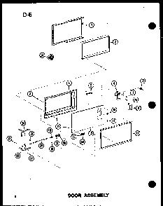 Door Assembly Diagram and Parts List for RC-10SD P75750-4M Amana Microwave