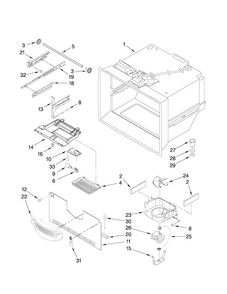 Freezer Liner Parts Diagram and Parts List for ABL2222FES3  Amana Refrigerator
