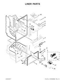 Liner Parts Diagram and Parts List for MFF2055FRZ00  Maytag Refrigerator