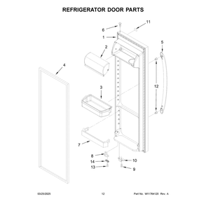 Refrigerator Door Parts Diagram and Parts List for ASI2175GRB10  Amana Refrigerator