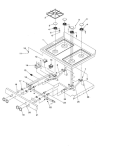 Main Top Diagram and Parts List for ARG7102L-P1143389NL  Amana Range