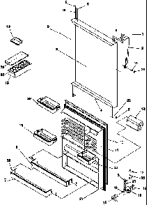 Refrigerator Door Diagram and Parts List for TY18S4L-P1195307WL  Amana Refrigerator