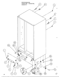 Drain And Rollers Diagram and Parts List for SZDE27KB  Amana Refrigerator