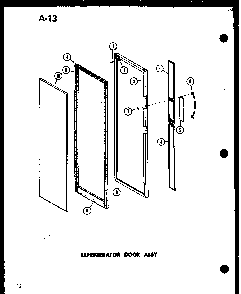 Refrigerator Door Assy Diagram and Parts List for SRI22E-1-C-P74870-26WC  Amana Refrigerator