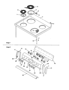 Main Top And Backguard Assembly Diagram and Parts List for ARR6102W-P1143683NW  Amana Range