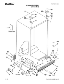 Cabinet Parts Diagram and Parts List for MSD2573VES01  Maytag Refrigerator