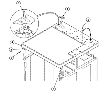 Cabinet Top Diagram and Parts List for SDE007QF  Speed Queen Dryer