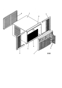 Outer Case Assembly Diagram and Parts List for RC08090A1D PRC08090A1DA Amana Air Conditioner