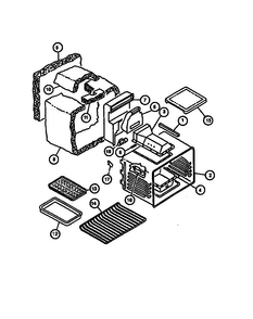 Broil Box/inner Oven Cavity Diagram and Parts List for RST378UL-P1141203N  Caloric Range