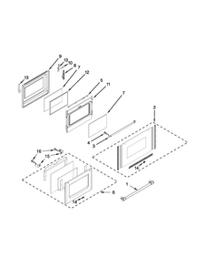 Lower Door Parts Diagram and Parts List for MET8720DE01  Maytag Range