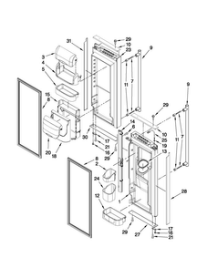 Refrigerator Door Parts Diagram and Parts List for JFI2089WTS2  Jenn-Air Refrigerator