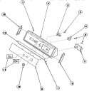 GRAPHIC PANEL, CONTROL HOOD AND CONTROLS Diagram and Parts List for AEM427L2 PAEM427L2 Amana Dryer