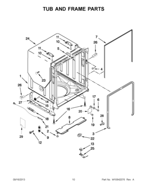 06 - TUB AND FRAME PARTS Diagram and Parts List for JDB8200AWS3  Maytag Dishwasher