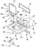 CAB TOP / LOADING DR & CTRL HOOD REAR PAN Diagram and Parts List for LW6163WM PLW6163WM A Amana Washer