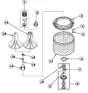 AGITATOR / DRIVE BELL / SEAL KIT / TUB & HUB Diagram and Parts List for LW6163WM PLW6163WM A Amana Washer