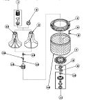 AGITATOR / DRIVE BELL / SEAL KIT / TUB & HUB Diagram and Parts List for LW6163WM PLW6163WM A Amana Washer