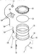 OUTER TUB, COVER AND PRESSURE HOSE Diagram and Parts List for LW6163WM PLW6163WM A Amana Washer