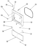 LOWER ACCESS PANEL, FRONT PANEL AND SEAL Diagram and Parts List for LG8163LM PLG8163LM Amana Dryer