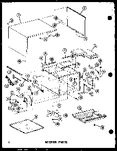 Interior Parts Diagram and Parts List for RR-10 P73071-3M Amana Microwave