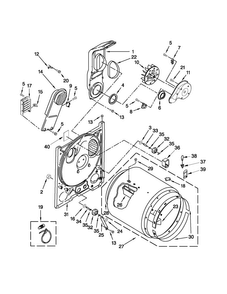 Bulkhead Parts Diagram and Parts List for NED4700YQ1  Amana Dryer