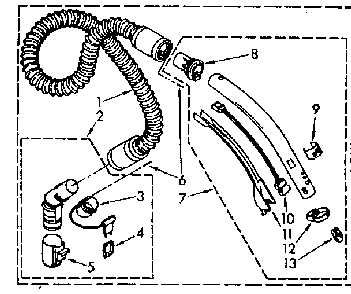 Hose And Attachment Parts Diagram and Parts List for 1162632580  Kenmore Canister Vacuum