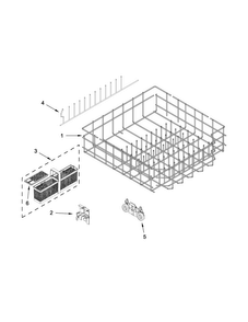 Lower Rack And Track Parts Diagram and Parts List for JDB9000CWS2  Jenn-Air Dishwasher