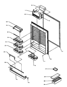 Refrigerator Inner Door Diagram and Parts List for BX22A2W-P1161606WW  Amana Refrigerator