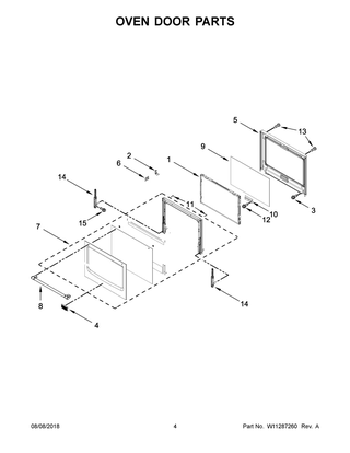 Oven Door Parts Diagram and Parts List for MEW9527FZ03  Maytag Wall Oven