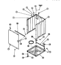 FRONT PANEL, BASE ASSY AND CABINET ASSY Diagram and Parts List for AWM270W2 PAWM270W2 Amana Washer