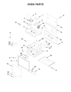 Oven Parts Diagram and Parts List for JGRP436WP02  Jenn-Air Range