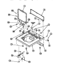 CAB TOP / LOADING DR & CTRL HOOD REAR PAN Diagram and Parts List for LW6123LM PLW6123LM A Amana Washer