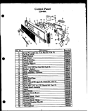 CONTROL PANEL Diagram and Parts List for ZDW-880L  Amana Dishwasher