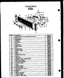 CONTROL PANEL Diagram and Parts List for ZDW-864L  Amana Dishwasher