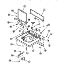 CAB TOP / LOADING DR & CTRL HOOD REAR PAN Diagram and Parts List for LW9203L2 PLW9203L2 B Amana Washer