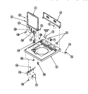 CAB TOP / LOADING DR & CTRL HOOD REAR PAN Diagram and Parts List for LW9203L2 PLW9203L2 B Amana Washer